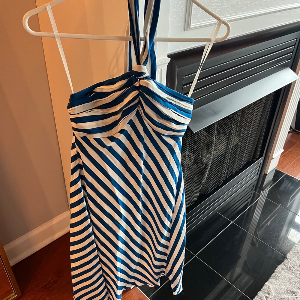 Banana republic nautical stripe silk halter dress - new without tags